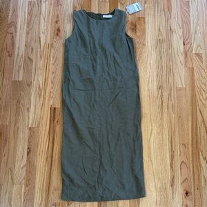 Everlane Olive Maxi Linen Dress NWT